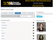 Tablet Screenshot of libguides.missouriwestern.edu